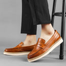 Mocasines británicos de cuero de vaca transpirable para hombre YOM