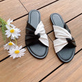 Women's Double Colored PU Leather Slippers