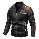 Veste en similicuir moto vintage pour homme 
