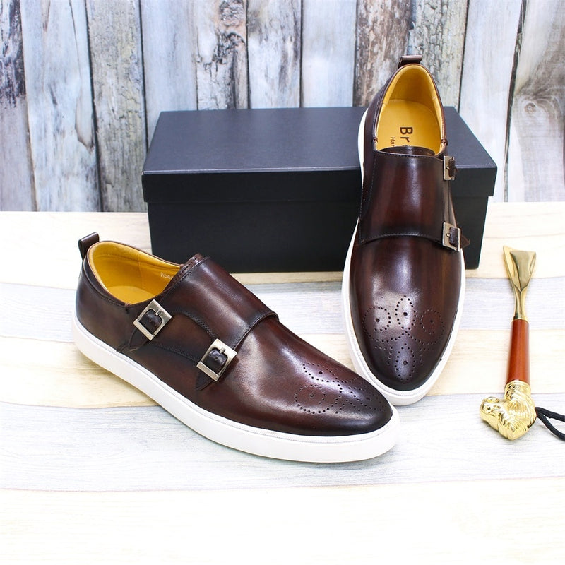 Chaussures plates classiques en cuir véritable pour hommes