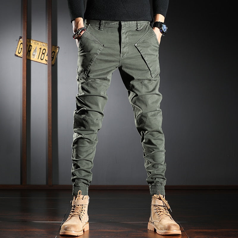 Men's Designer Style Spliced Patchwork Cargo Pants
