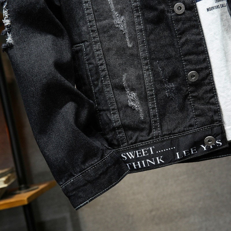 Men's Streetwear Distressed Jacket