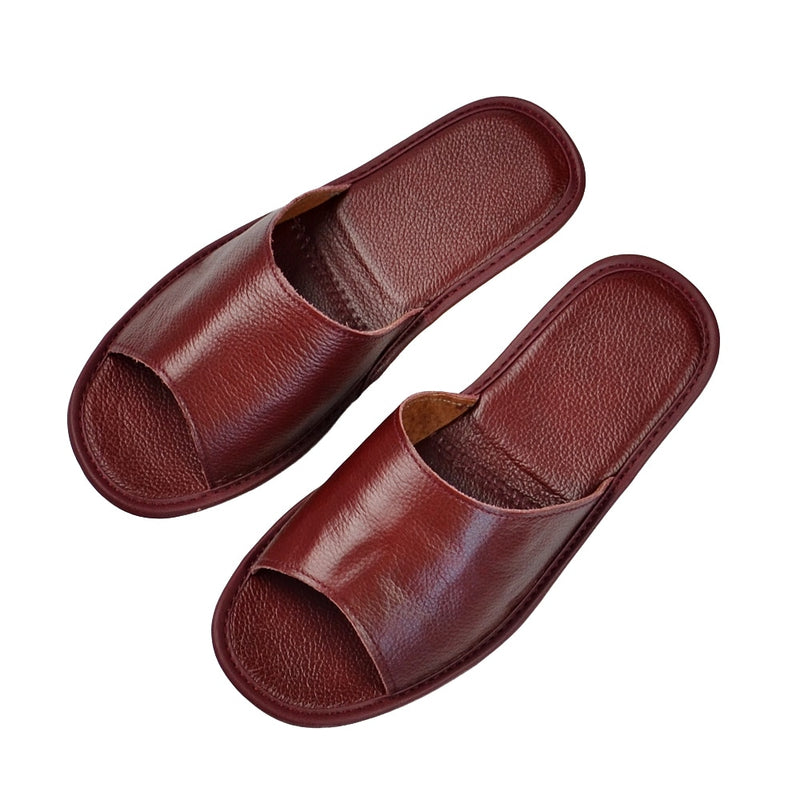 Sandalias de interior de cuero genuino para hombres