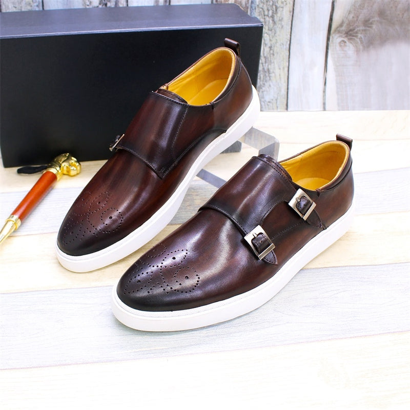 Chaussures plates classiques en cuir véritable pour hommes
