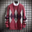 Pull en maille Argyle Fashion pour hommes 
