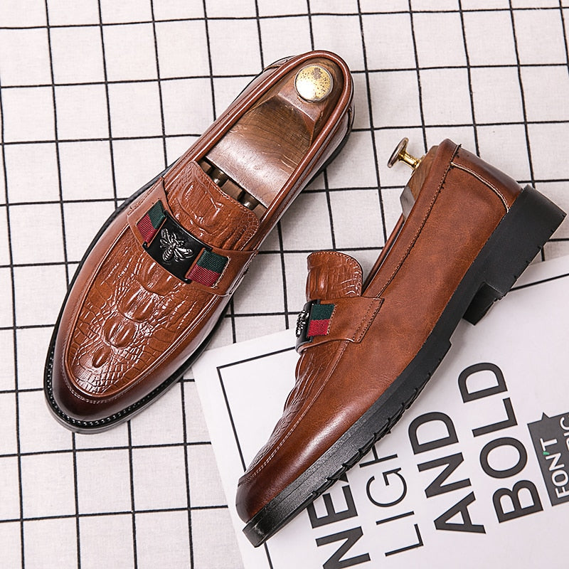 Men's Genuine Cowhide Leather Wedding Loafers