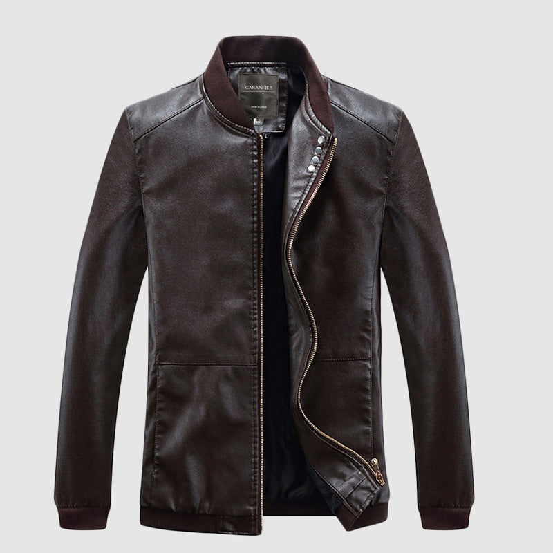 CARANFIER Men's Fashion Faux Leather Jackets