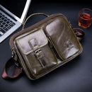 BULLCAPTAIN Sac à bandoulière en cuir véritable pour homme 