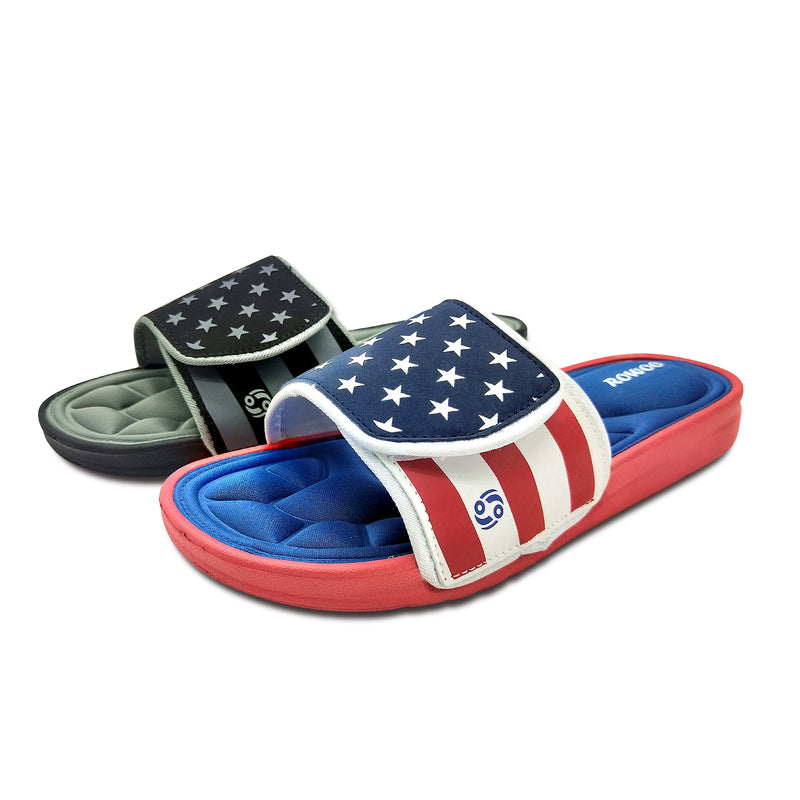Sandalias para hombre Cozy Foam con bandera de EE. UU.