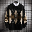 Pull en maille Argyle Fashion pour hommes 