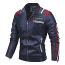 Veste en similicuir moto vintage pour homme 