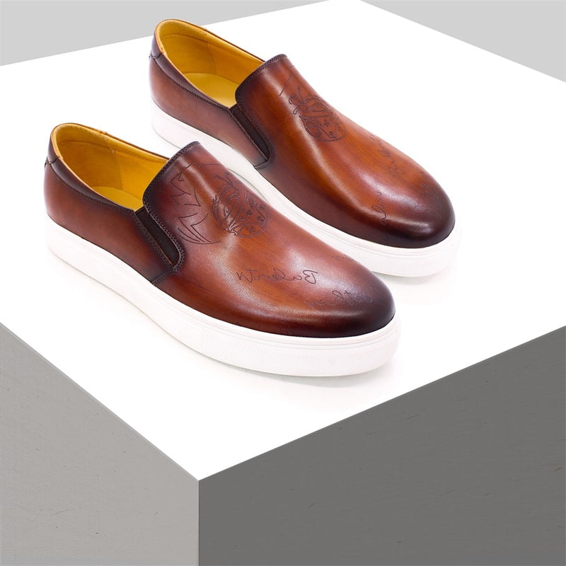 BREX Zapatos náuticos formales de cuero para hombre