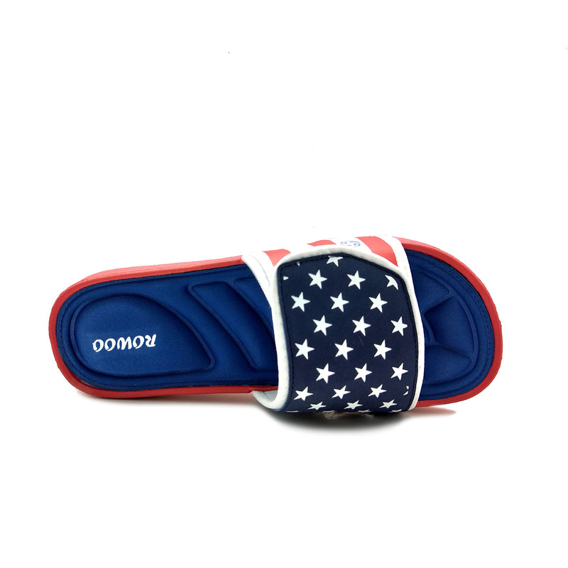 Sandalias para hombre Cozy Foam con bandera de EE. UU.