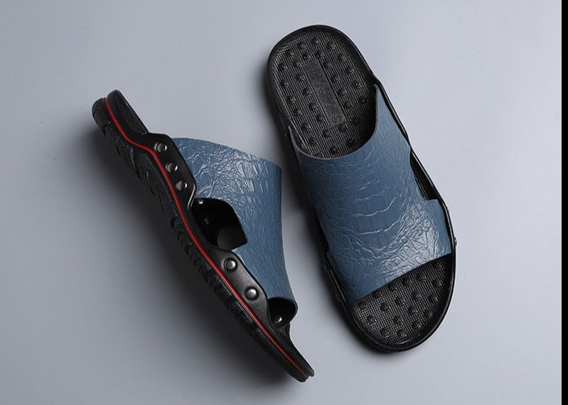 Sandalias casuales de cuero de imitación de verano para hombres