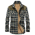 Men's Winter Warm Wool Plaid Cotton Shirt Jacket