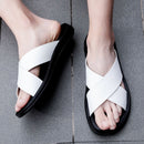 Pantuflas de hombre en piel sintética italiana