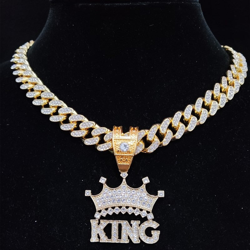 CROWN Pendant Men's Iced Out Necklace