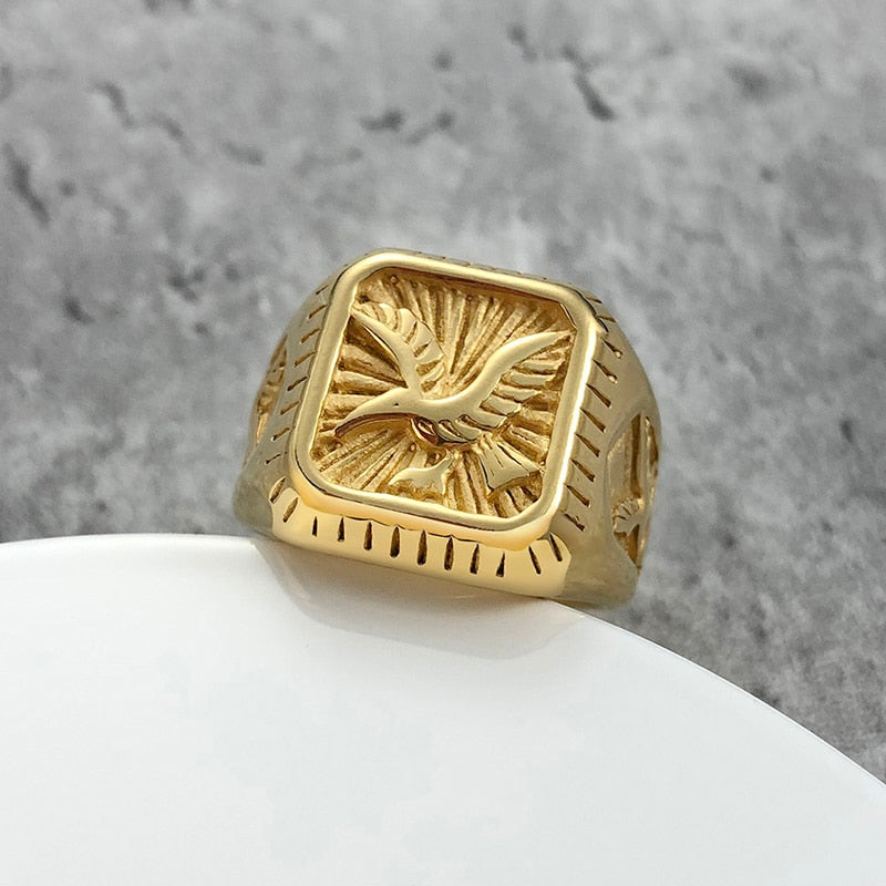 AMERI Men's Eagle Signet Ring