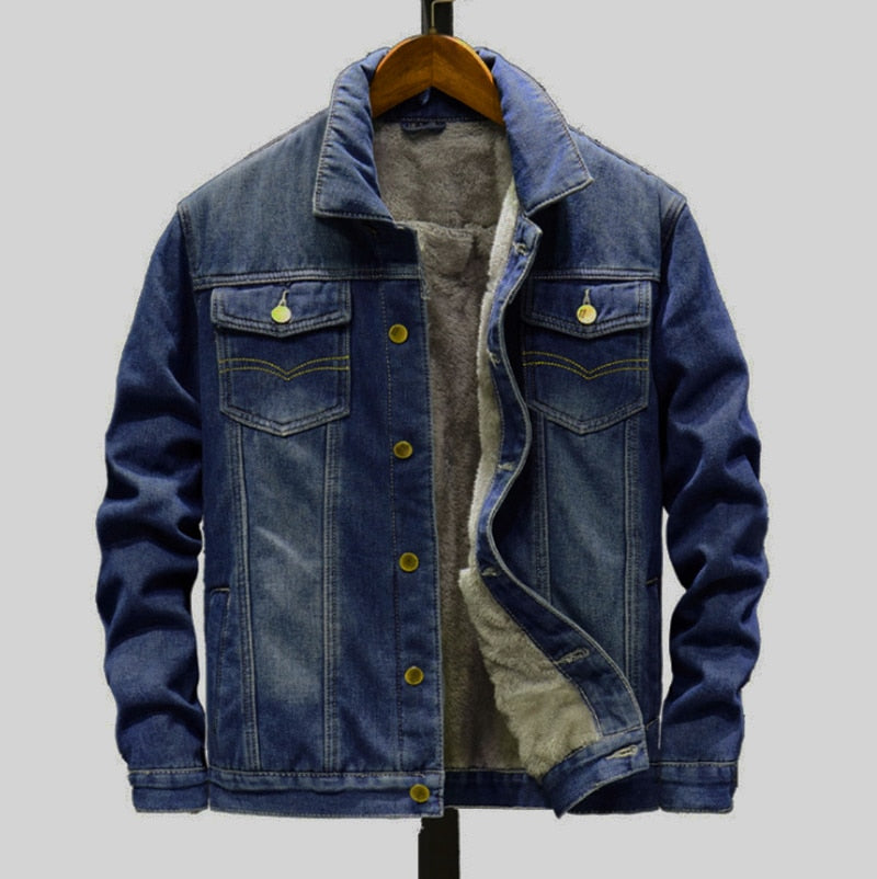 Men's Outerwear Thick Warm Denim Jacket