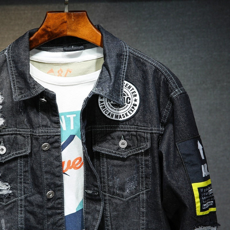 Men's Streetwear Distressed Jacket