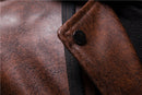 AYBER Men's Fashionista PU Chaqueta con Capucha de Cuero Sintético