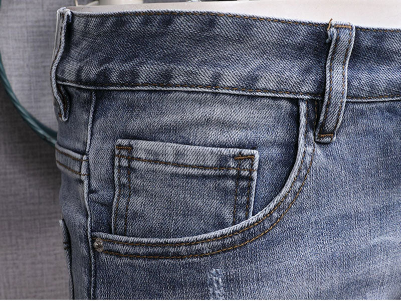 Men's American's Street Style Retro Light Blue Jeans
