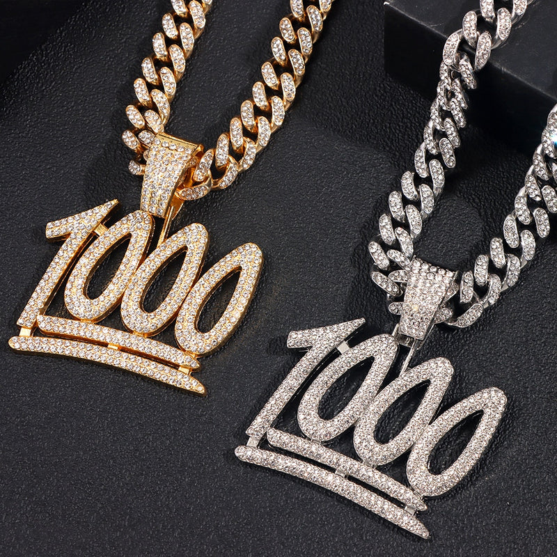 Iced Out Bling Strass Collier Homme 