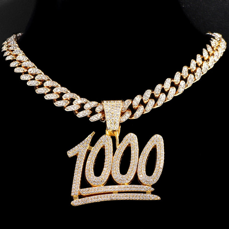 Iced Out Bling Strass Collier Homme 