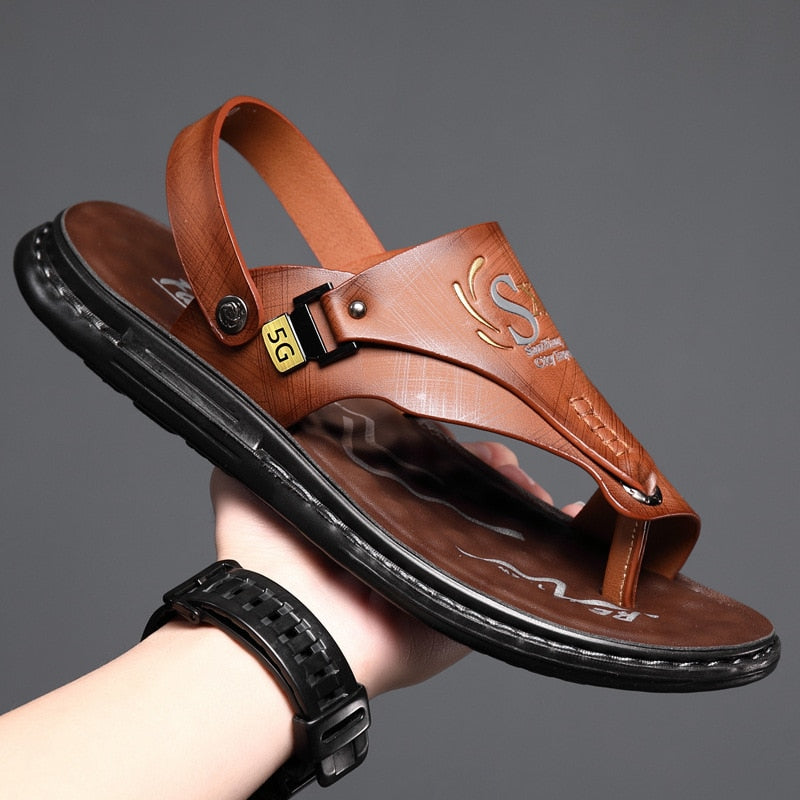 Sandalias casuales de cuero sintético de verano para hombres S5