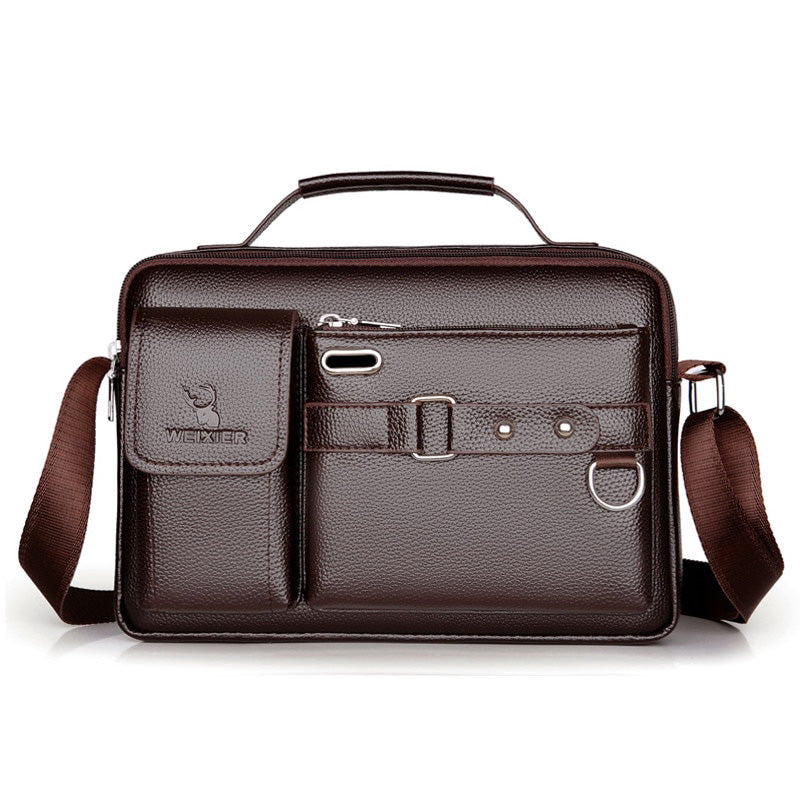 WEIXIER Men's PU Leather Travel Briefcase Bag
