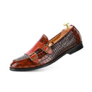 PHEN Mocasines de boda con detalle de hebilla de cuero PU para hombre