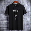 HELLO Men's Letter Printed 100% Cotton T-Shirt