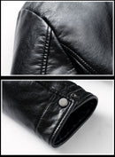 Veste intérieure en polaire en similicuir coupe slim pour homme 