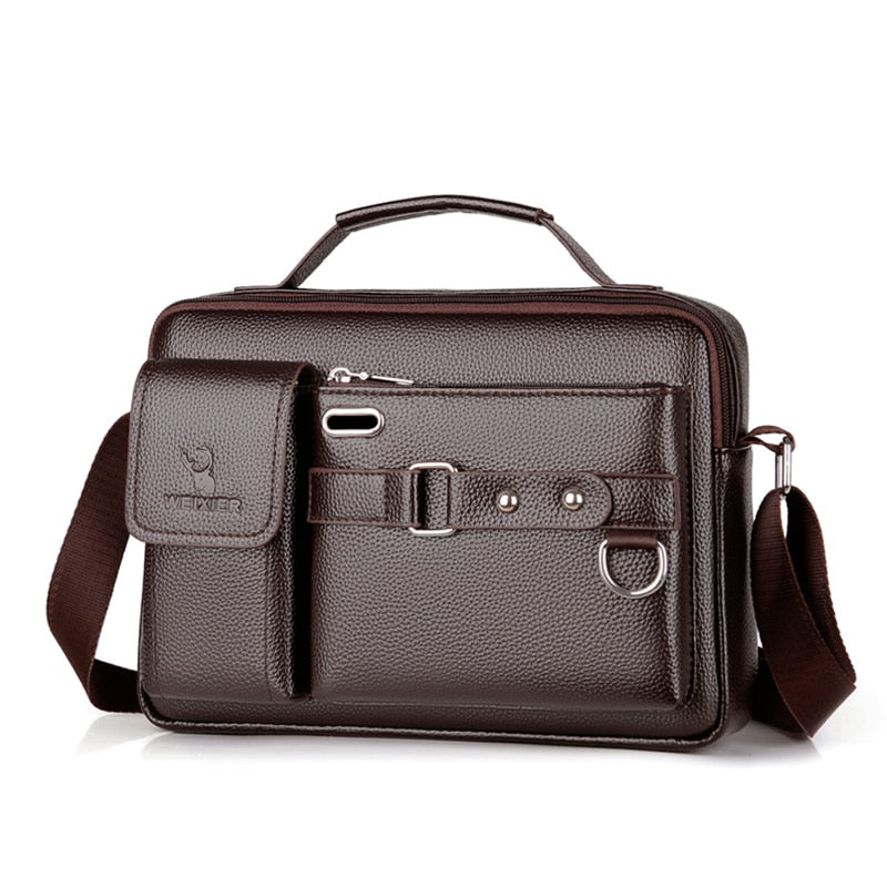 WEIXIER Men's PU Leather Travel Briefcase Bag
