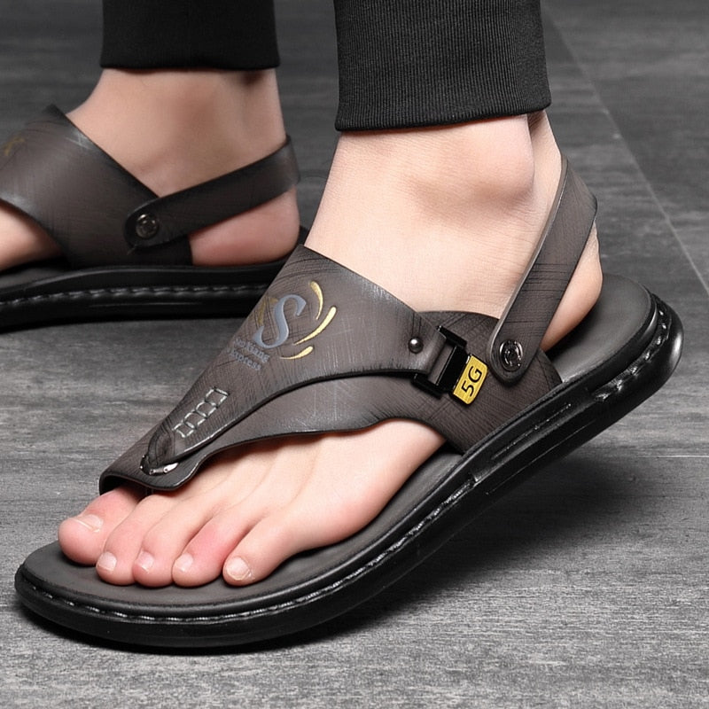Sandalias casuales de cuero sintético de verano para hombres S5