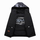 Parka d'hiver matelassée à capuche camouflage pour homme