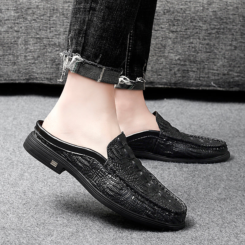 ELEGANTE Men's Faux Leather Backless Loafers