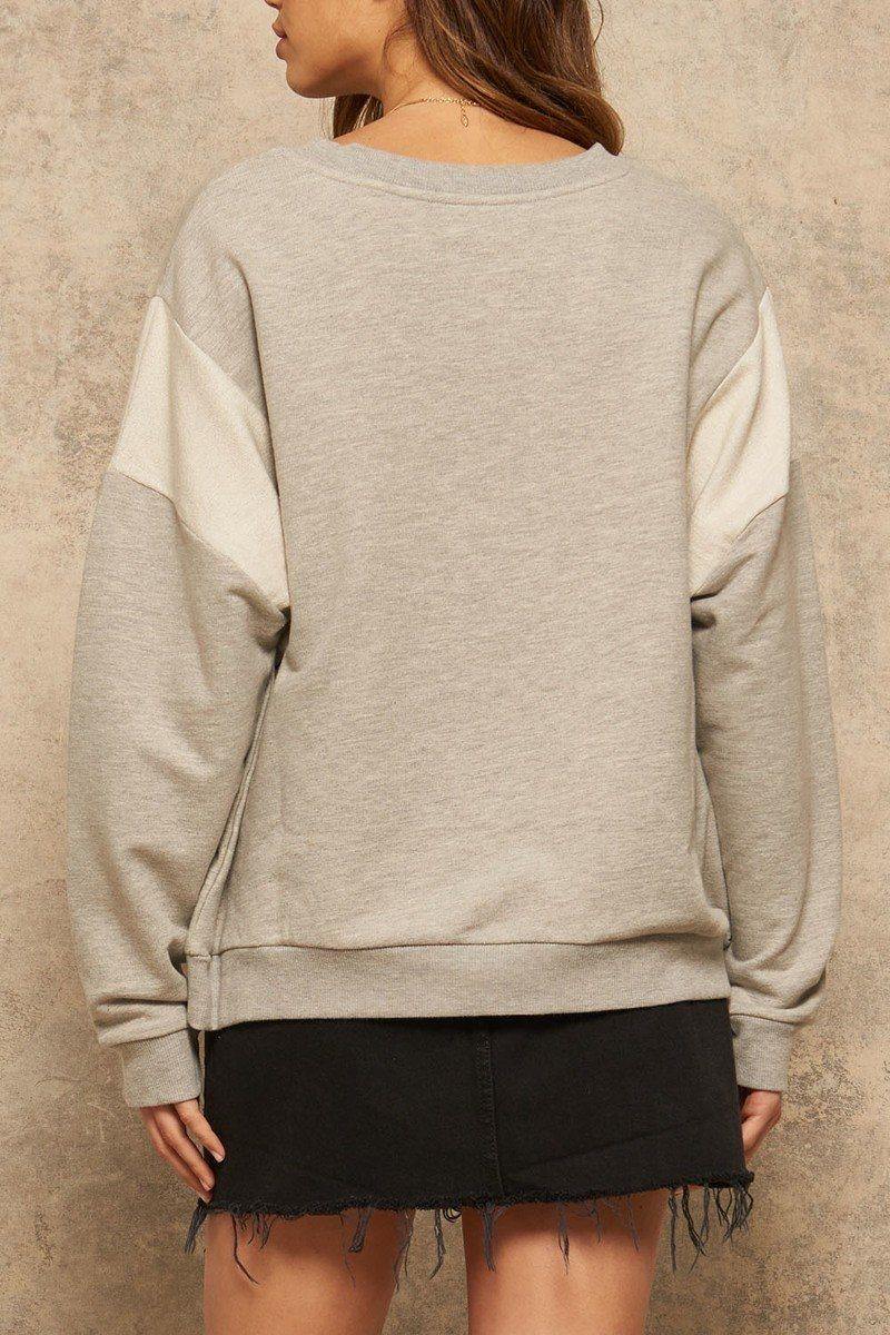 A French Terry Knit Graphic Sweatshirt - AM APPAREL