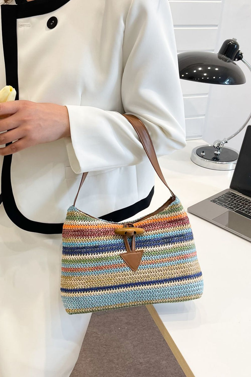 Adored Multicolored Straw Shoulder Bag