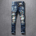 American Streetwear Designer Painted Slim Fit Jeans - AM APPAREL