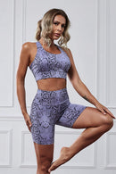 Animal Print Sports Bra and Shorts Set - AM APPAREL