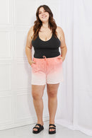 Zenana In The Zone Short Taille Haute Dip Dye Taille Haute en Corail