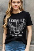 Simply Love Simply Love T-shirt en coton graphique NASHVILLE TENNESSEE MUSIC CITY pleine taille