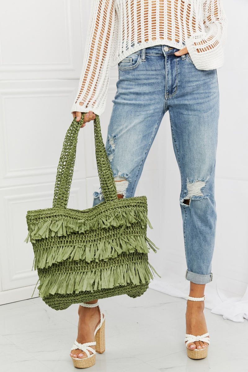 Fame The Last Straw Bolso tote de paja con flecos