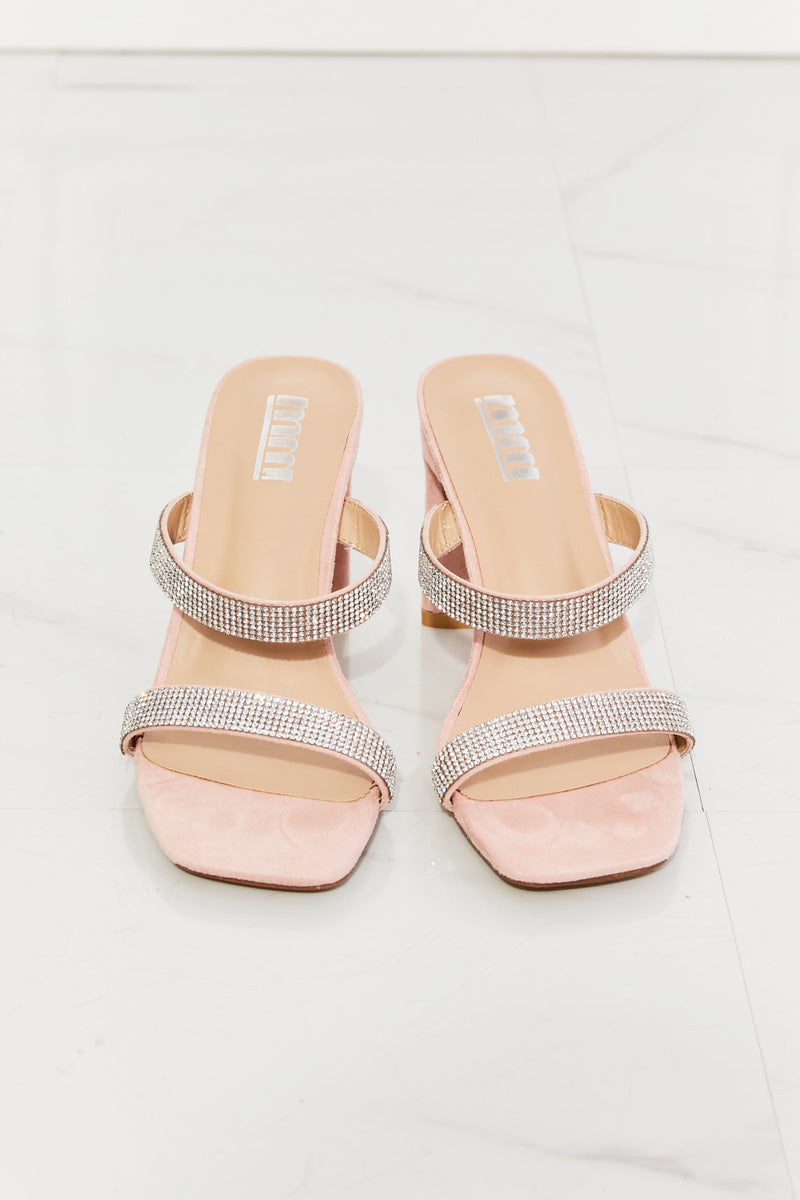 MMShoes Sandale à talon bloc avec strass Leave A Little Sparkle en rose