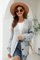 Cardigan à épaules tombantes en tricot gaufré