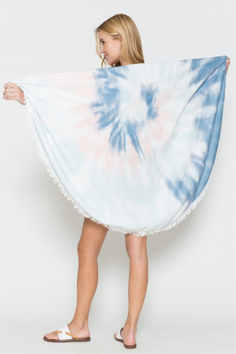 Toalla de playa redonda con efecto tie-dye Dreamland de Justin Taylor