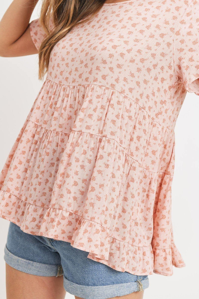 Cang Floral Top With Back Tie - AM APPAREL