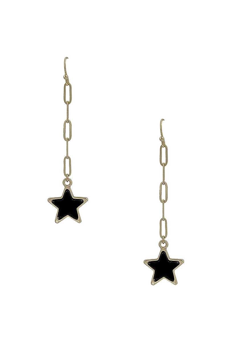 Chain Link Marble Star Earring - AM APPAREL