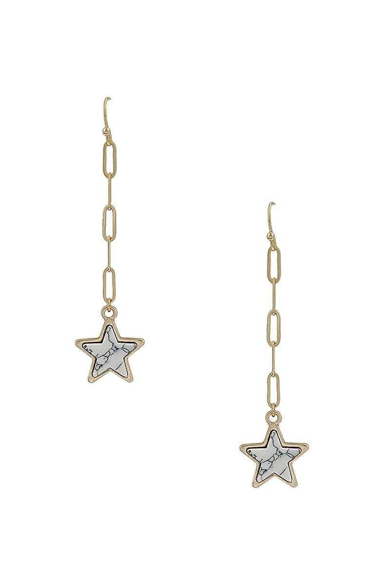 Chain Link Marble Star Earring - AM APPAREL